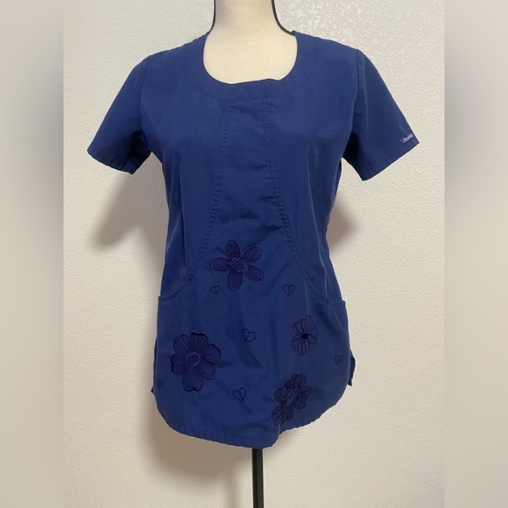 Cherokee Women’s Scrub Top Workwear Blue Size XS